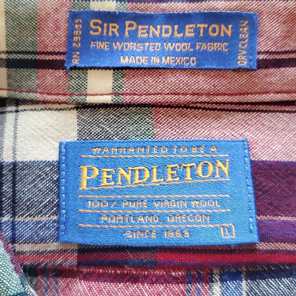 Vintage Pendleton Wool Buttons Down Check Long Sl… - image 5